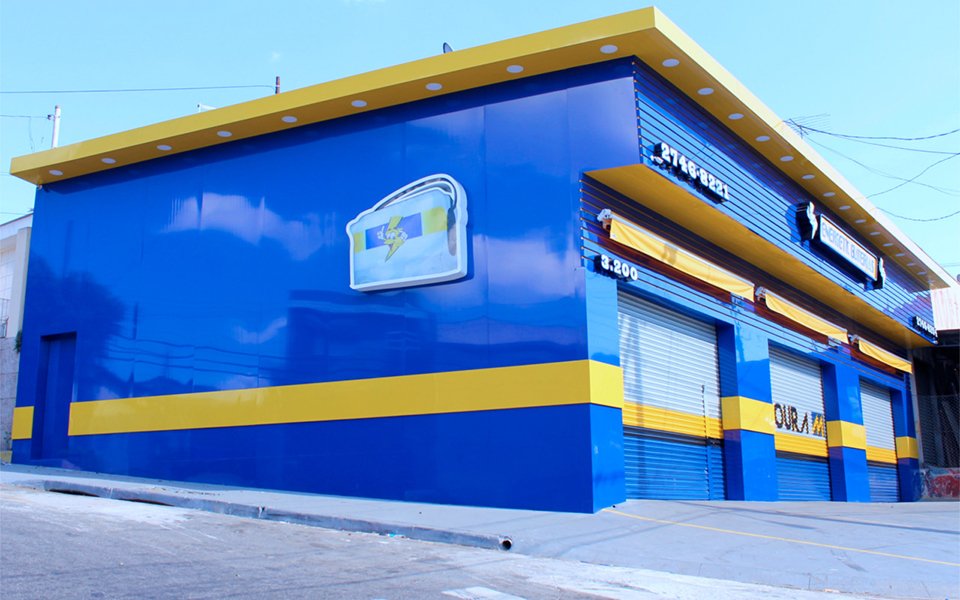 Fachada em ACM Azul